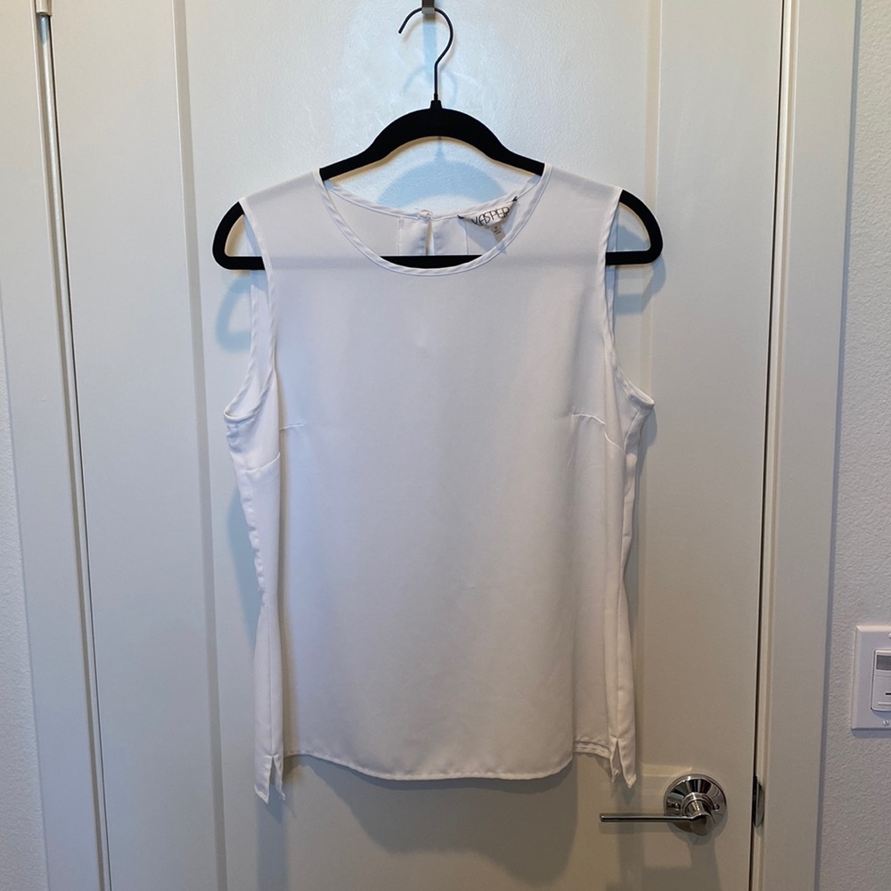 White Kasper Sleeveless Blouse